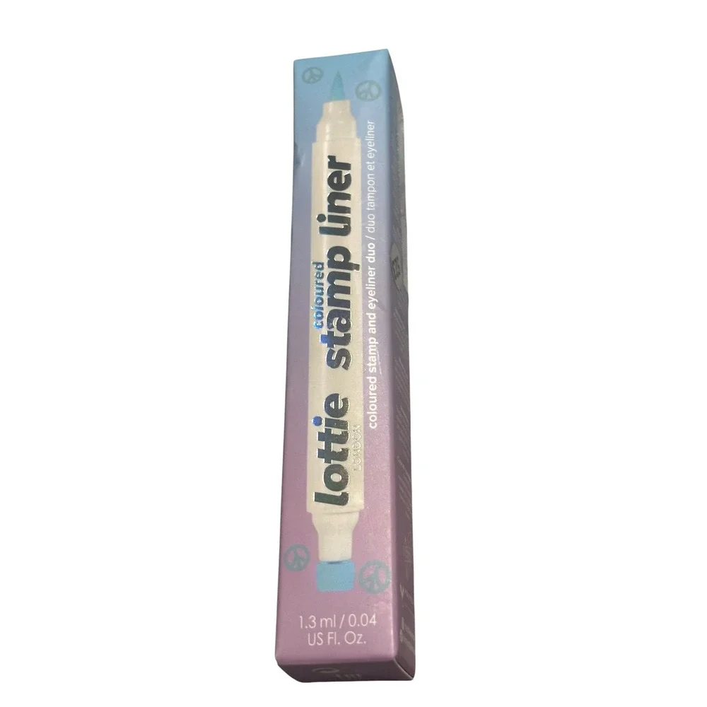 Lottie London Coloured Stamp Liner Blue Peace‎ Peace Sign Stamp Eyeliner Duo New